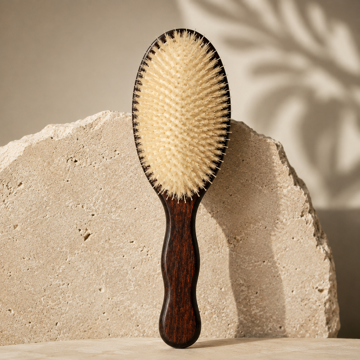 Natural Bristle Hair Brush for Medium to Thick Hair