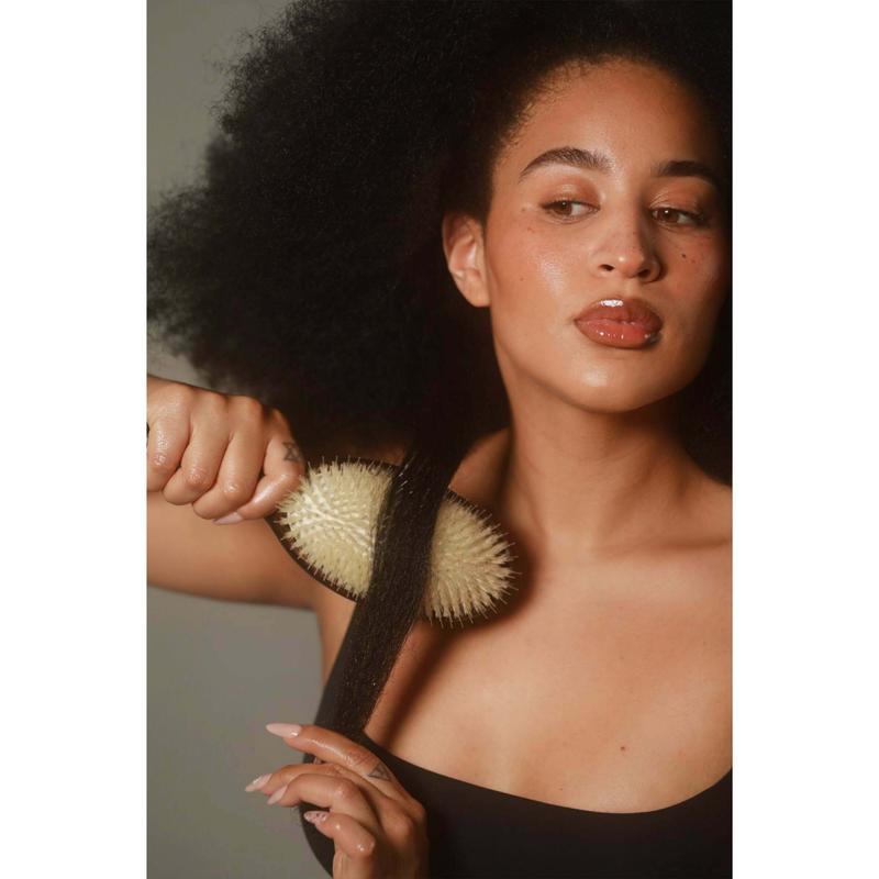 Natural Bristle Hair Brush for Medium to Thick Hair
