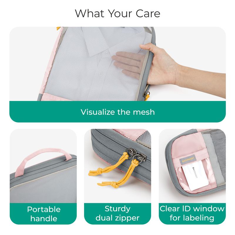 Compression Packing Cubes Set for Travel Luggage