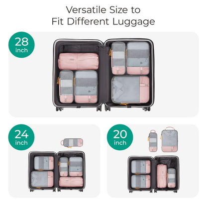 Compression Packing Cubes Set for Travel Luggage